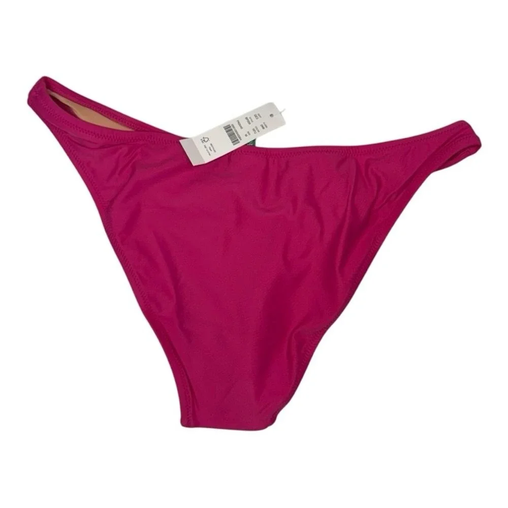 J. Crew Womens Bikini Swim Bottom Pink Recycled Low Rise Moderate Size M BP209